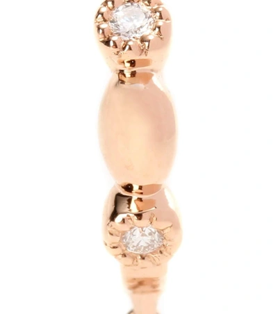 Shop Stone Paris Tiny Hoop 18kt Rose Gold And Diamond Earring