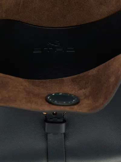 Etro Small Pony Leather Shoulder Bag In Green