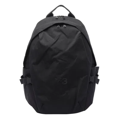 Y-3 Functional Cordura Backpack With Embossed Logo And Adjustable Features In Black
