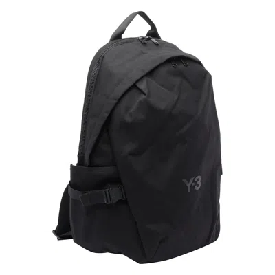Y-3 Functional Cordura Backpack With Embossed Logo And Adjustable Features In Black