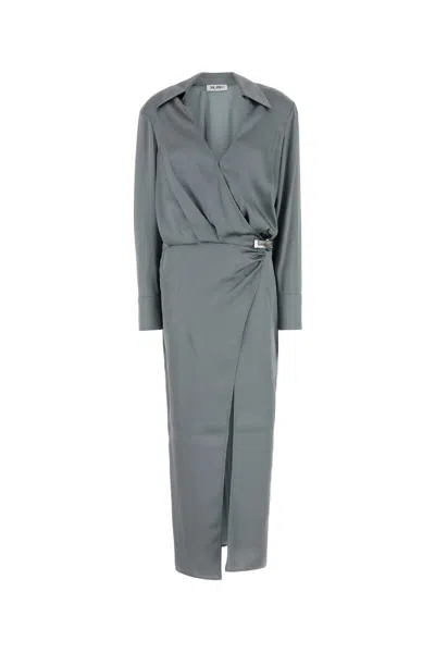 Attico Abito In Raso Grigio Scuro  Donna In Gray