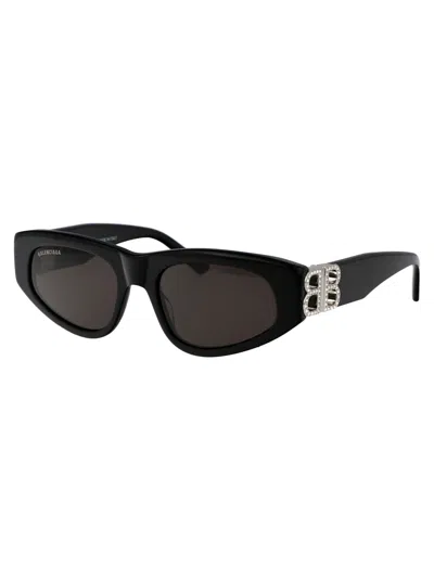 Balenciaga Eyewear Rectangular Frame Sunglasses In Black
