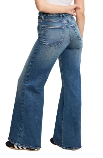 Good American Soft Tech Good Petite Palazzo Jeans In Indigo986 In Purple