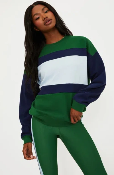 Beach Riot Devyn Oversized Crew-neck Sweatshirt In Green