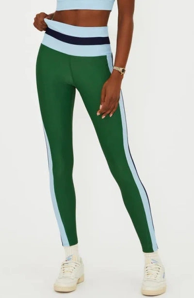 Beach Riot Mariella Ribbed Fabric Legging In Ivy Colorblock In Green