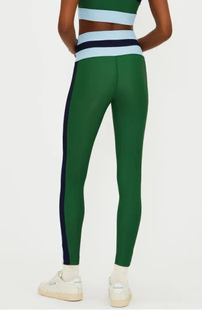 Beach Riot Mariella Ribbed Fabric Legging In Ivy Colorblock In Green