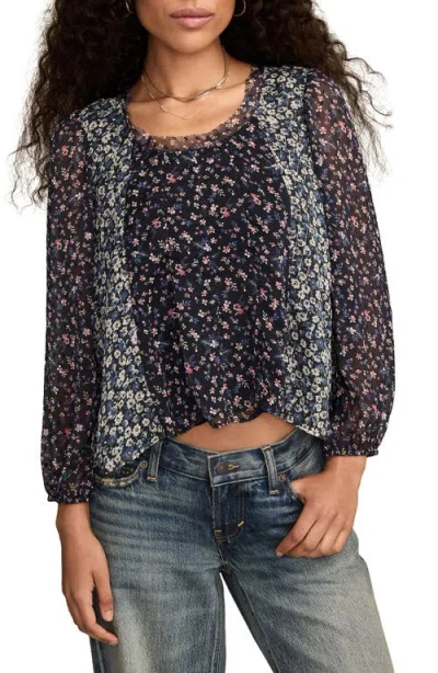 Lucky Brand Mixed Print Swing Top In Multi