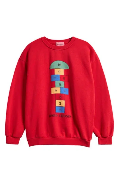 Bobo Choses Red Sweatshirt For Kids With Bell Game In Red