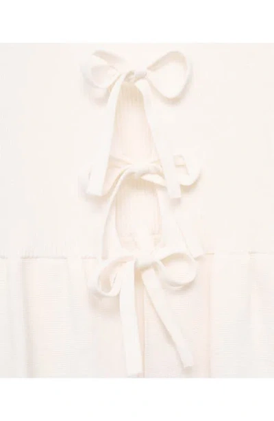 Mango Parise Tie Front Sleeveless Sweater In Neutral