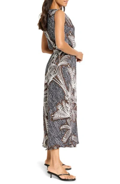 Nic + Zoe Dotty Palms Boat Neck Bianca Dress In Black Multi In Multi