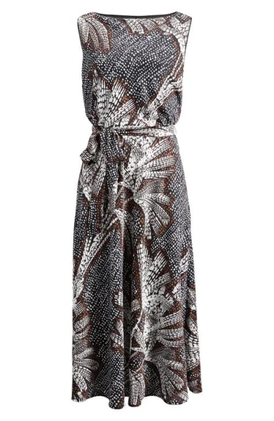 Nic + Zoe Dotty Palms Boat Neck Bianca Dress In Black Multi In Multi