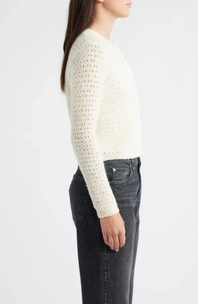 Frame The Chenille Open Stitch Cardigan In White