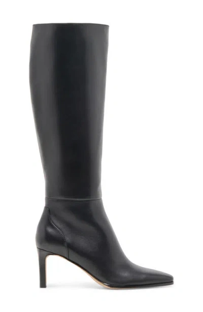 Dolce Vita Womens Emmi Pointed Toe Blade Heel Knee High Tall Dress Boots Regular Wide Calf In Black