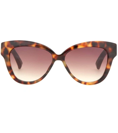 Linda Farrow Cat Eye Tortoiseshell Acetate And Glossed-elaphe Sunglasses In Brown