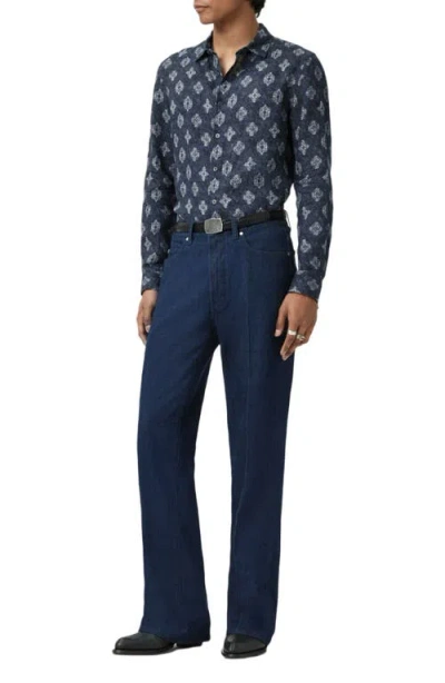 John Varvatos Ross Long Sleeve Linen Button-up Shirt In Multi