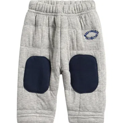 Bobo Choses Quilted Knee-patch Track Pants In Gray