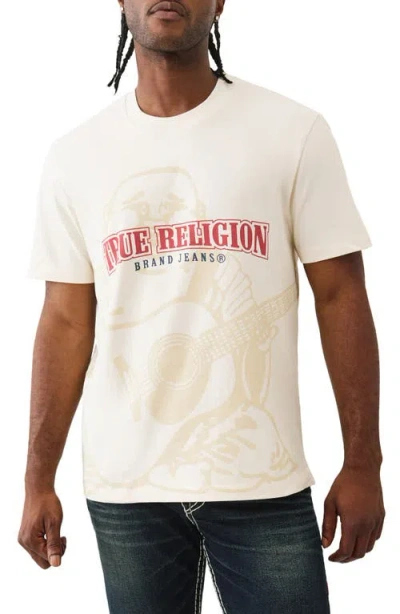 True Religion Mens Winter White Graphic-print Cotton T-shirt In White