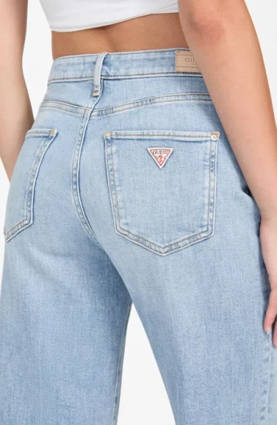 Guess Women's Wide Leg High Rise Pants In Blue