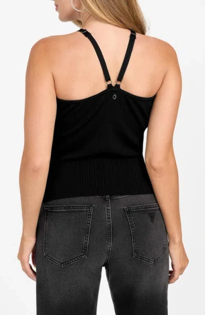 Guess Sofie Mirage Halter Sweater Tank In Black