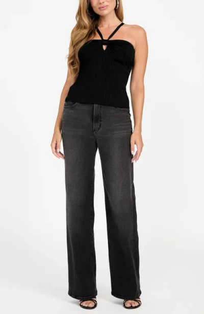 Guess Sofie Mirage Halter Sweater Tank In Black