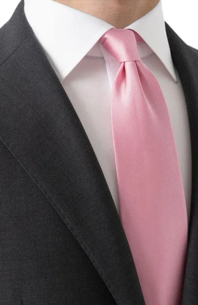 Eton Solid Silk Twill Tie In Pink