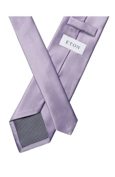 Eton Light Purple Solid Silk Twill Tie In Purple