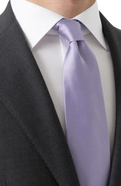 Eton Light Purple Solid Silk Twill Tie In Purple