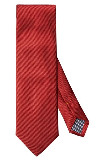 Eton Solid Silk Twill Tie In Red
