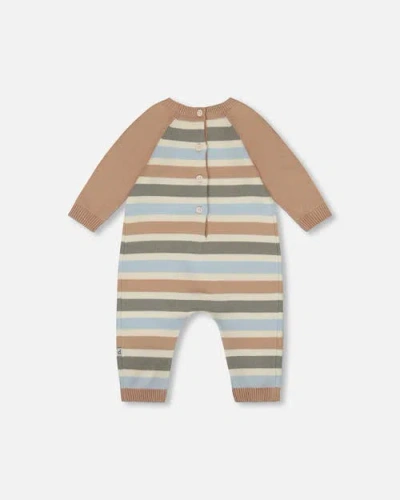 Deux Par Deux Knitted Romper Stripes In Multi