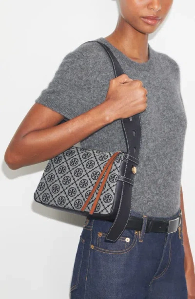 Tory Burch Small Romy T Monogram Canvas Shoulder Bag In Blue