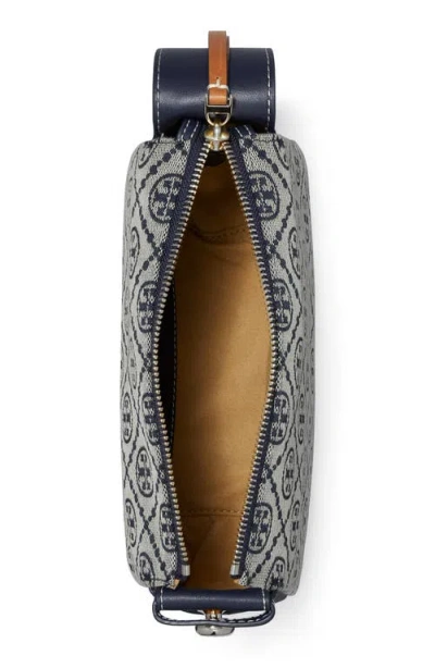 Tory Burch Small Romy T Monogram Canvas Shoulder Bag In Blue