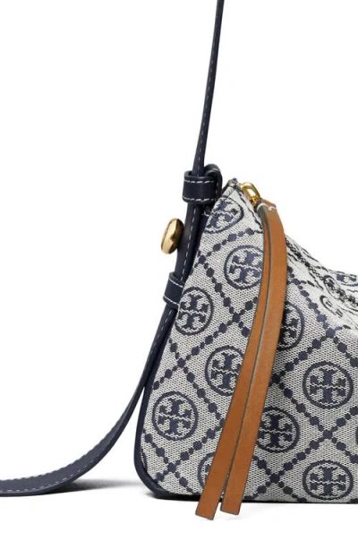 Tory Burch Small Romy T Monogram Canvas Shoulder Bag In Blue