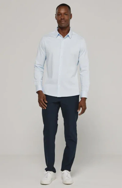 7 Diamonds Girona Solid Performance Button-up Shirt In Blue