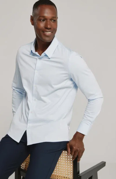 7 Diamonds Girona Solid Performance Button-up Shirt In Blue