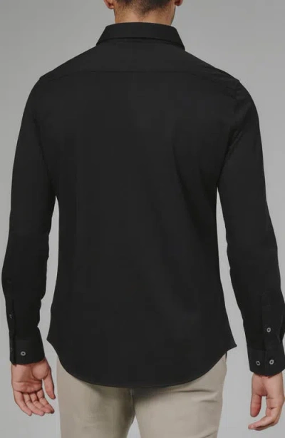 7 Diamonds Girona Solid Performance Button-up Shirt In Black