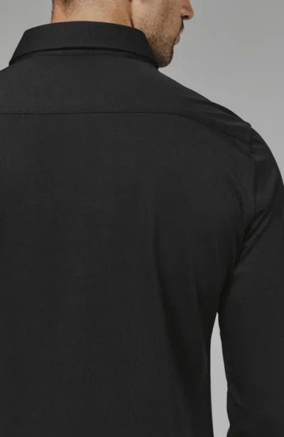7 Diamonds Girona Solid Performance Button-up Shirt In Black