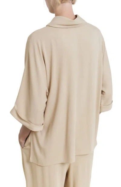 Mango Oversized Flowing Blouse Beige In Neutral