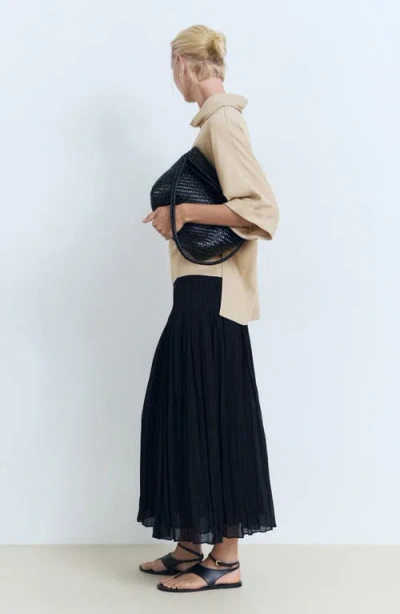 Mango Oversized Flowing Blouse Navy In Blue