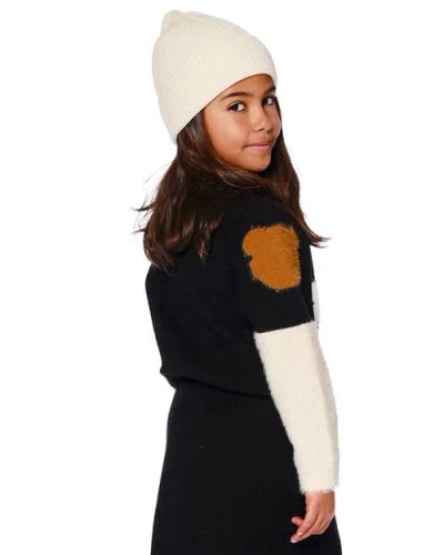 Deux Par Deux Knitted Sweater With Bear Intarsia In Black