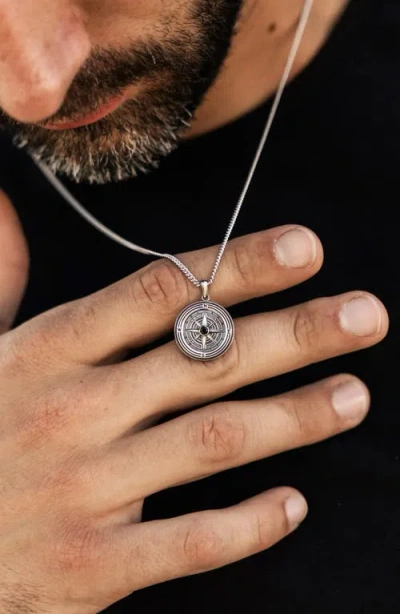 Vincero Compass Pendant Necklace In Silver