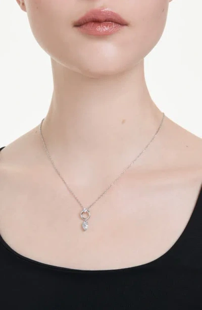 Swarovski Mesmera Rhodium Plated Pendant Necklace In Metallic
