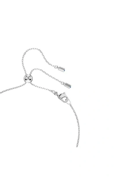 Swarovski Mesmera Rhodium Plated Pendant Necklace In Metallic