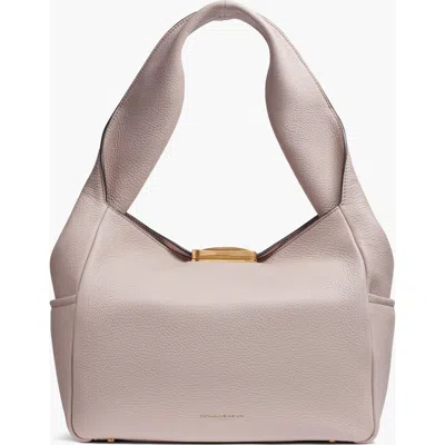 Donna Karan Amagansett Soft-rolled Leather Shoulder With Sculpted Magnet Closure In Gray