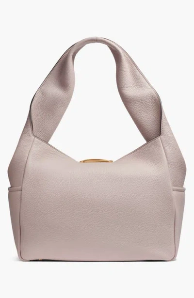 Donna Karan Amagansett Soft-rolled Leather Shoulder With Sculpted Magnet Closure In Gray