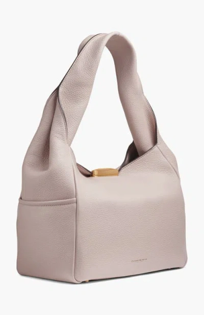 Donna Karan Amagansett Soft-rolled Leather Shoulder With Sculpted Magnet Closure In Gray