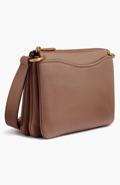 Donna Karan Glenwood Leather Shoulder With Tassel Detail In Brown