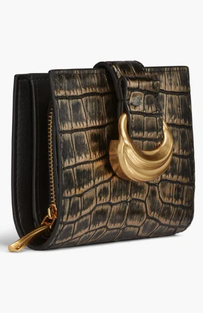 Donna Karan Women's Valley Stream Metallic Croco Small Wallet In Brown