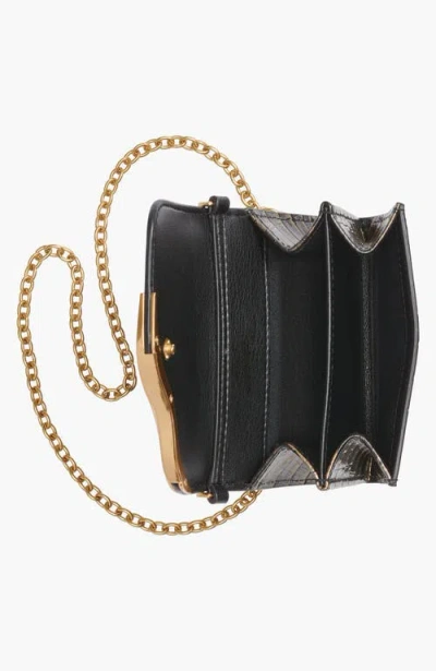 Donna Karan New York Malverne Metallic Croco Wallet On String In Brown