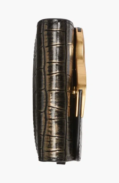 Donna Karan New York Malverne Metallic Croco Wallet On String In Brown