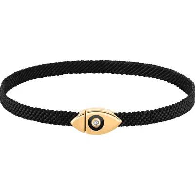 Karma And Luck Evil Eye Black String Bracelet In Black